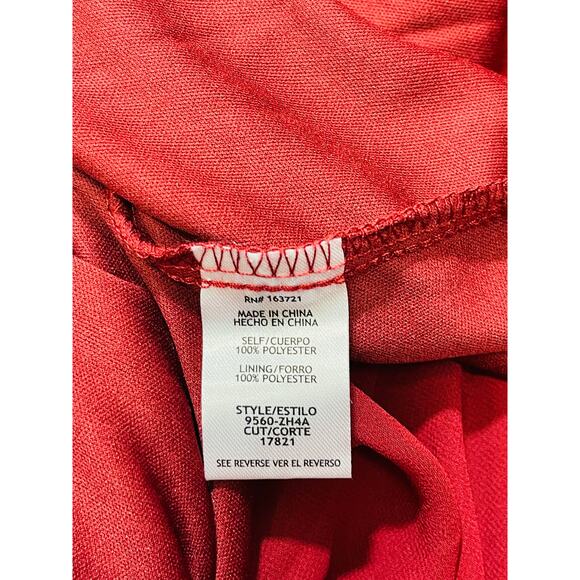 CITY STUDIOS 17 Red Cardinal Cold Shoulder Lace-Up Front-Slit Gown NWT B45 *flaw - Picture 8 of 10